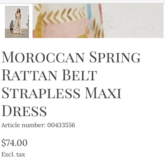 Brand new with tags. Dress Forum Strapless Palm Print Dress. Size M - Picture 5 of 5